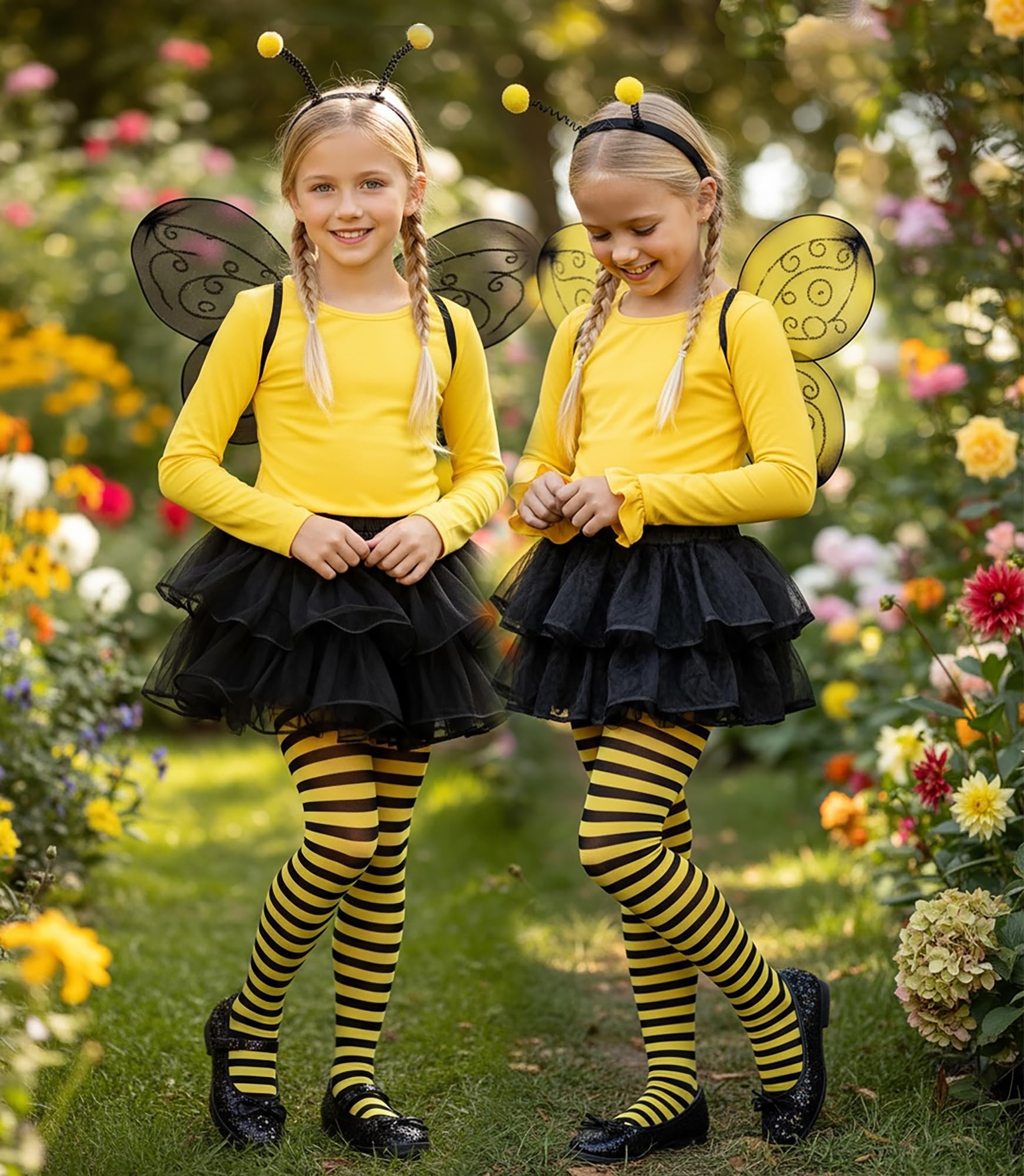 ToBeInStyle Medias cómodas a rayas coloridas para niña, adorables y divertidas