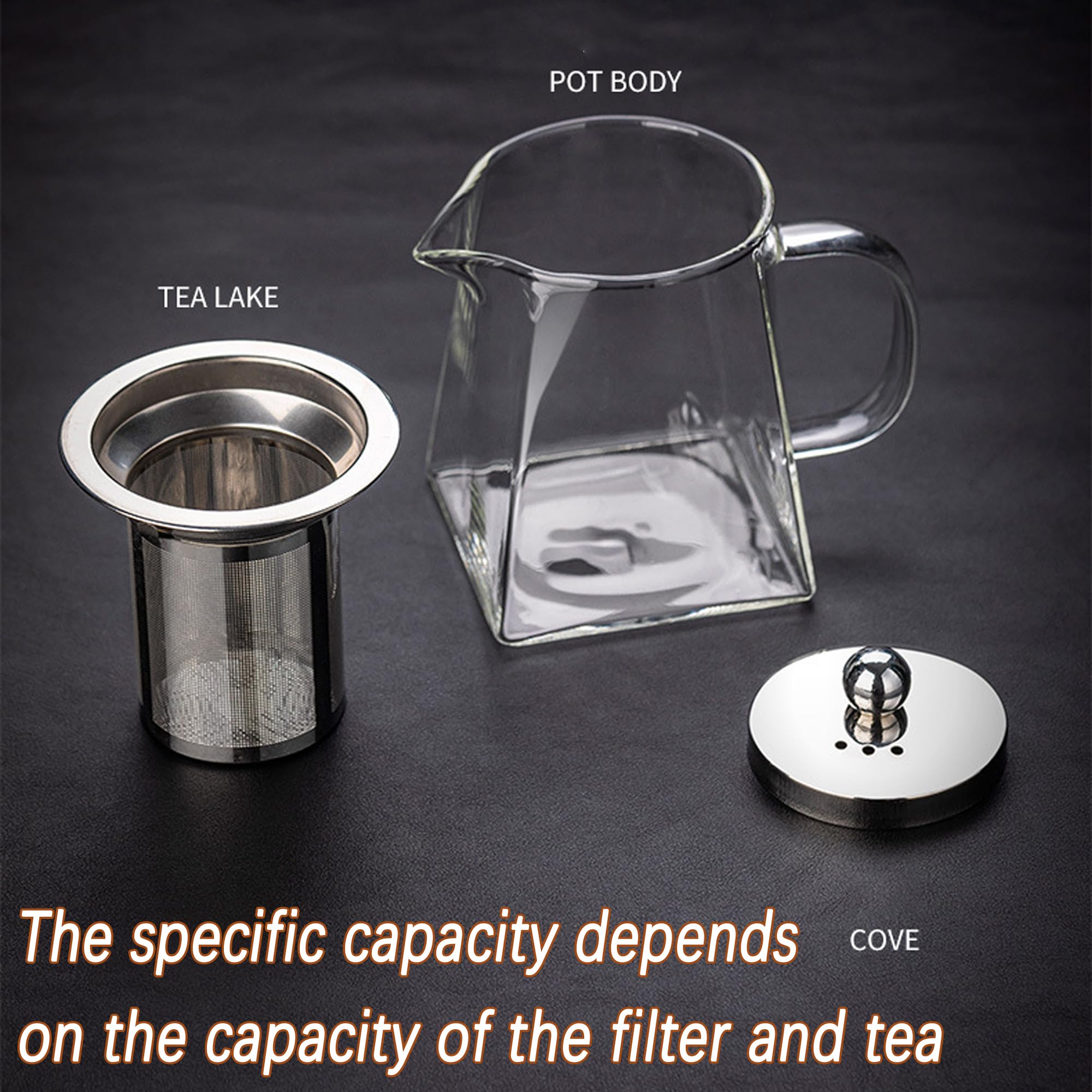 550ml Teekanne Glas Teebereiter mit Abnehmbare Edelstahl-Sieb, Teesieb Glas Teebereiter mit Deckel, Perfekt Perfekt für Losen Tee und Kaffee Teebeutel, Hitzebeständig & Transparent