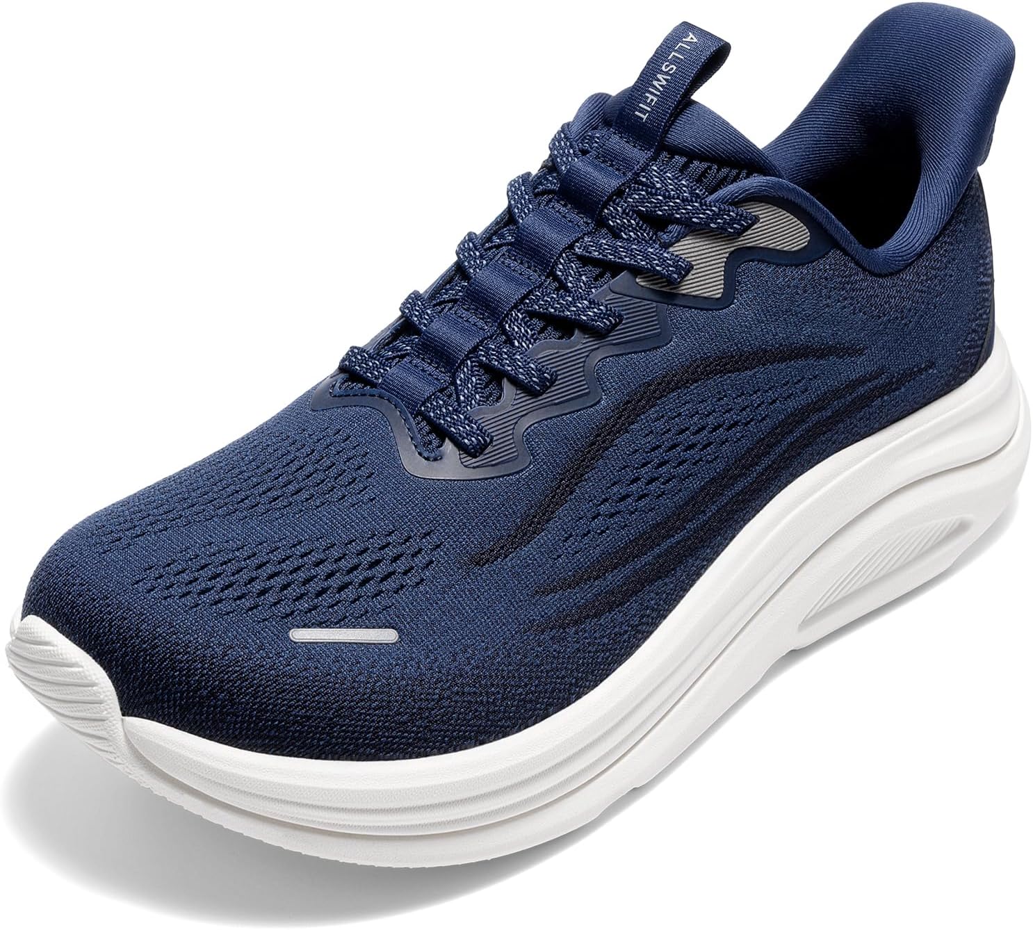 ALLSWIFIT Men's Slip On Wide Toe Box Walking Shoes Hands-Free Barefoot Cushion Running Tennis Arch Support Gym Workout Athletic Fashion Sneakers StediCloud