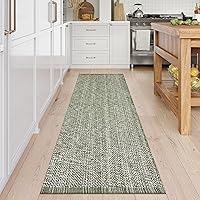 Vista 41 de LEEVAN Alfombra de Pasillo de Cocina Lavable, 2' x 4.3' Alfombras de Baño Bohemias de Algodón Tostado Reversible para Entrada, Alfombra de Pasillo