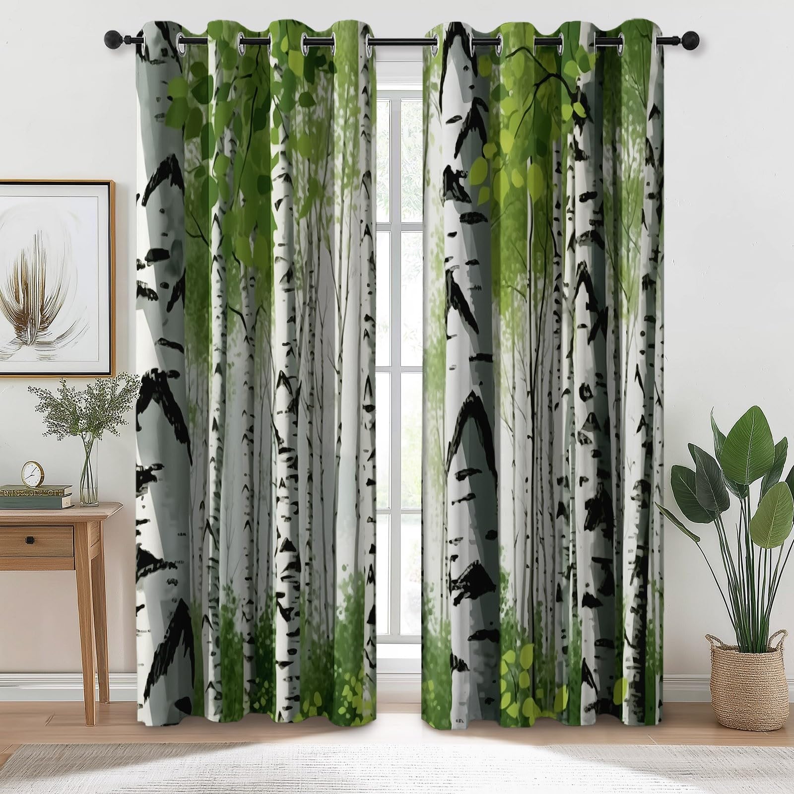 Rideau occultant thermique vert 150x280 cm pour salon et chambre