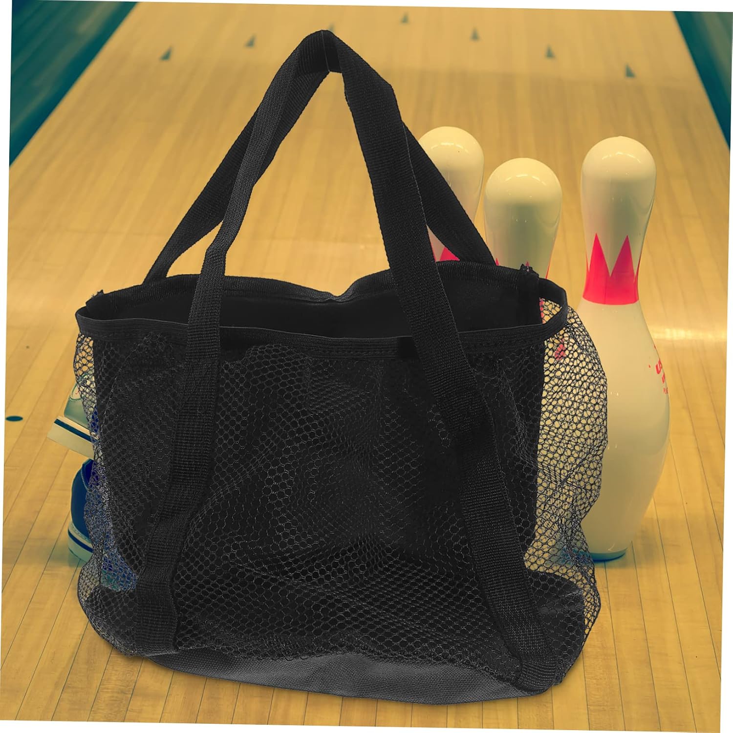 Large Bowling Ball Tote Bag Handle Mesh Sports Carrier for Single Bowling Ball for Men