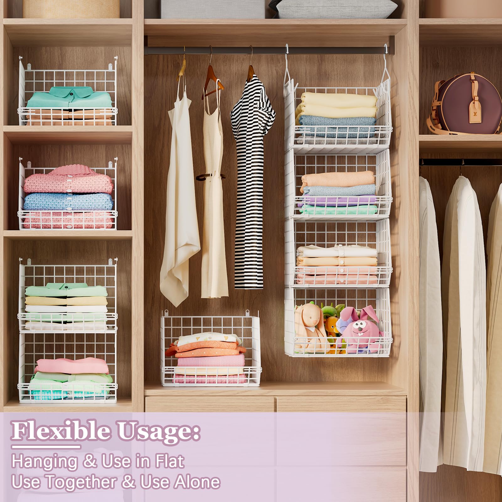 Sweater Organizer Closet Shelf 5 Tier Closet Hanging Organizer, Clothes