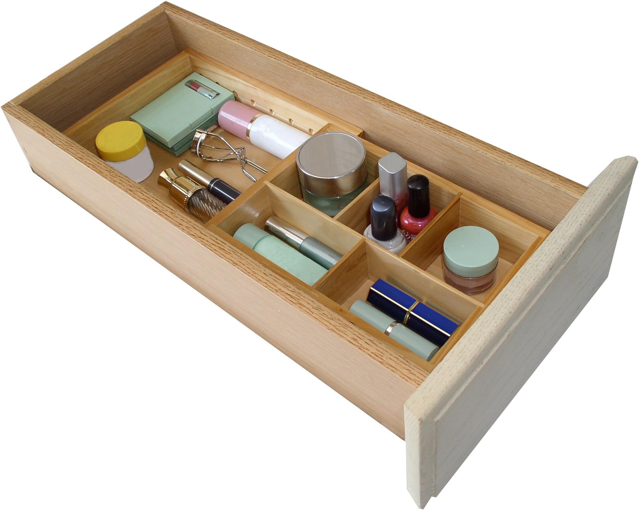 Bathroom and Nightstand, US Patented, an Oprah Favorite, Expandable NAT Wood Drawer Organizer