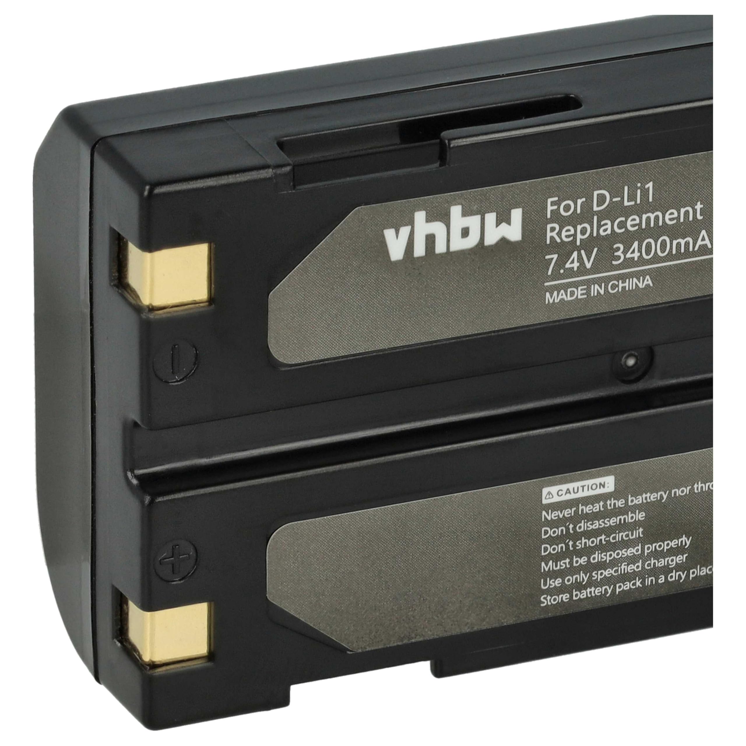 vhbw Batterie Compatible avec Trimble GPS Receiver R3 | R4, R5, R6 appareil photo (3400mAh, 7,4V, Li-ion)