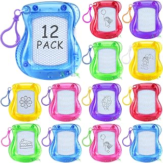 Mini Magnetic Drawing Board for Kids Erasable Mini Doodle Boards Backpack Keychain Clip Drawing Boards 4 Inch Writing Pad for Boys and Girls Party Favor(12 Packs)