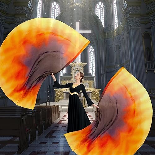 Vista 133 de MUNAFIE Worship Flags Set(2 Flags+2 Rods+1 Storage Bag) for Dance Church Flags for Worship Guard Flag Praise Dance Flags