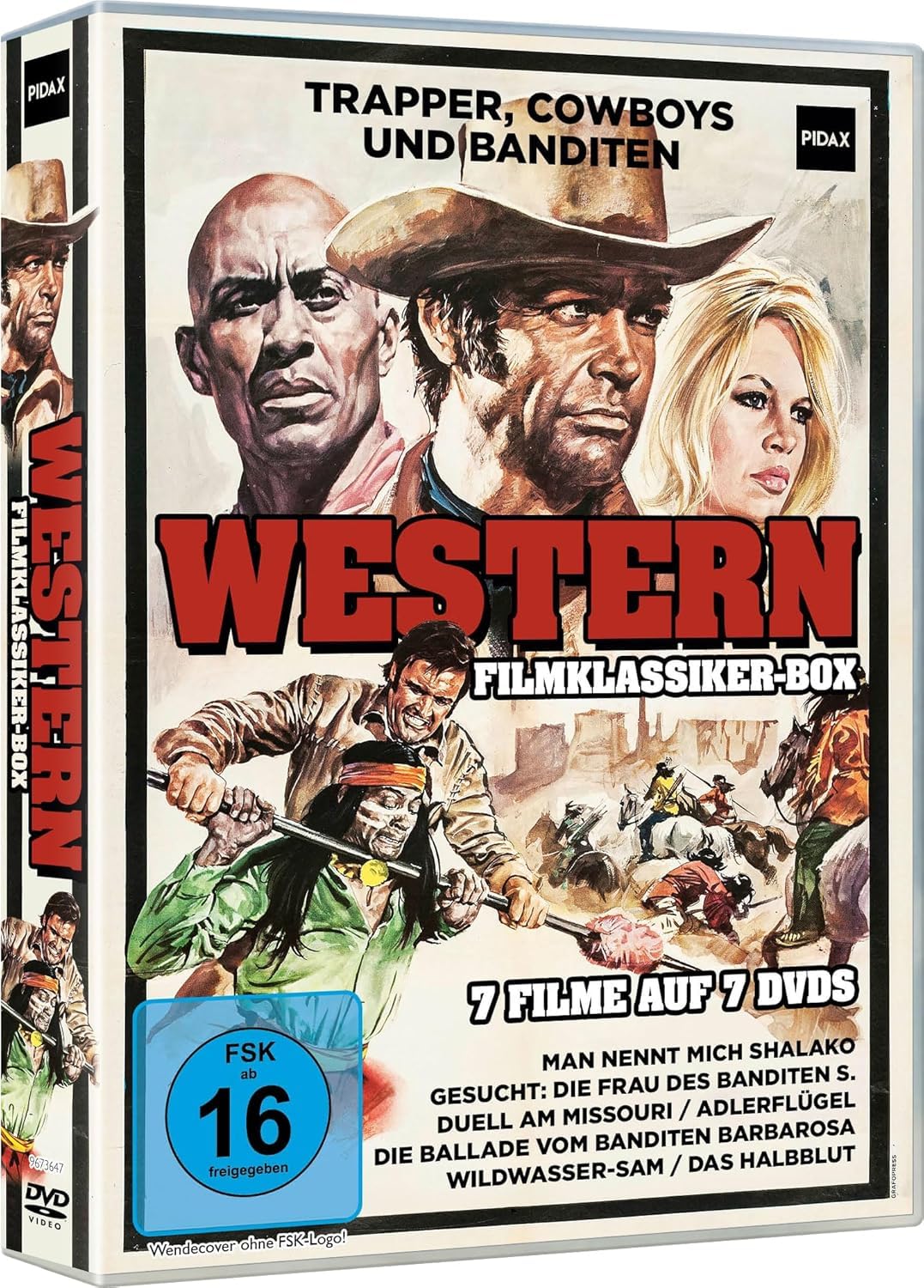Western Filmklassiker-Box – Trapper, Cowboys und Banditen – 7 Western-Klassiker aus Prärie & Wildnis – Action, Abenteuer & Kultfilme mit Starbesetzung – Sammleredition