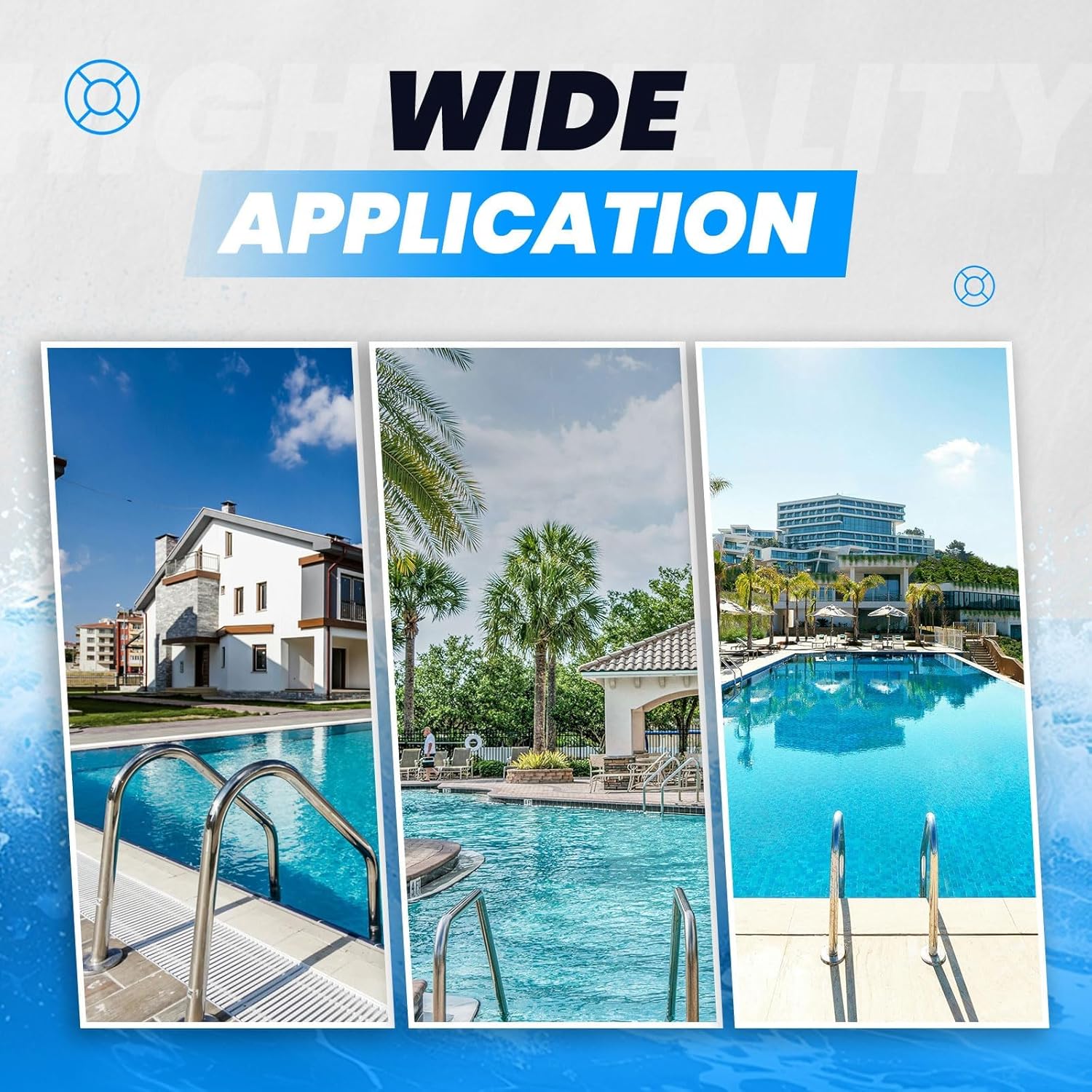 HECASA 3 Step Swimming Pool Ladder with Anti-Slip Pads for Indoor/Outdoor In-Ground Pool 300LBS Capacity Easy to Assemble and Climb 304 Stainless Steel