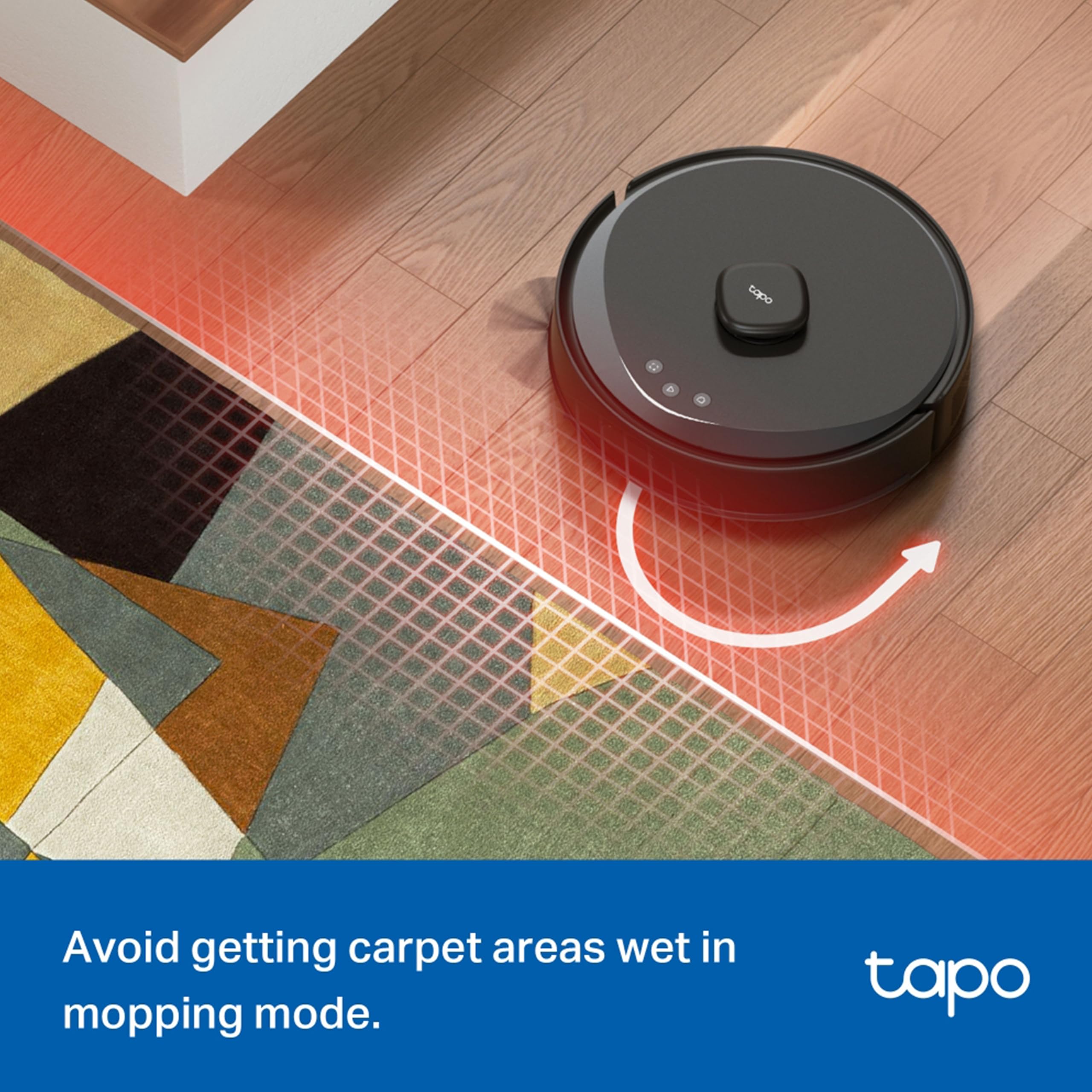 TP-Link Tapo RV30 Max Plus Robot Vacuum & Mop, LiDAR Navigation, zasysanie 5300Pa, samoopróżnianie, mapowanie wielopoziomowe, sterowanie głosem/aplikacją, bardzo ciche czyszczenie sierści zwierząt