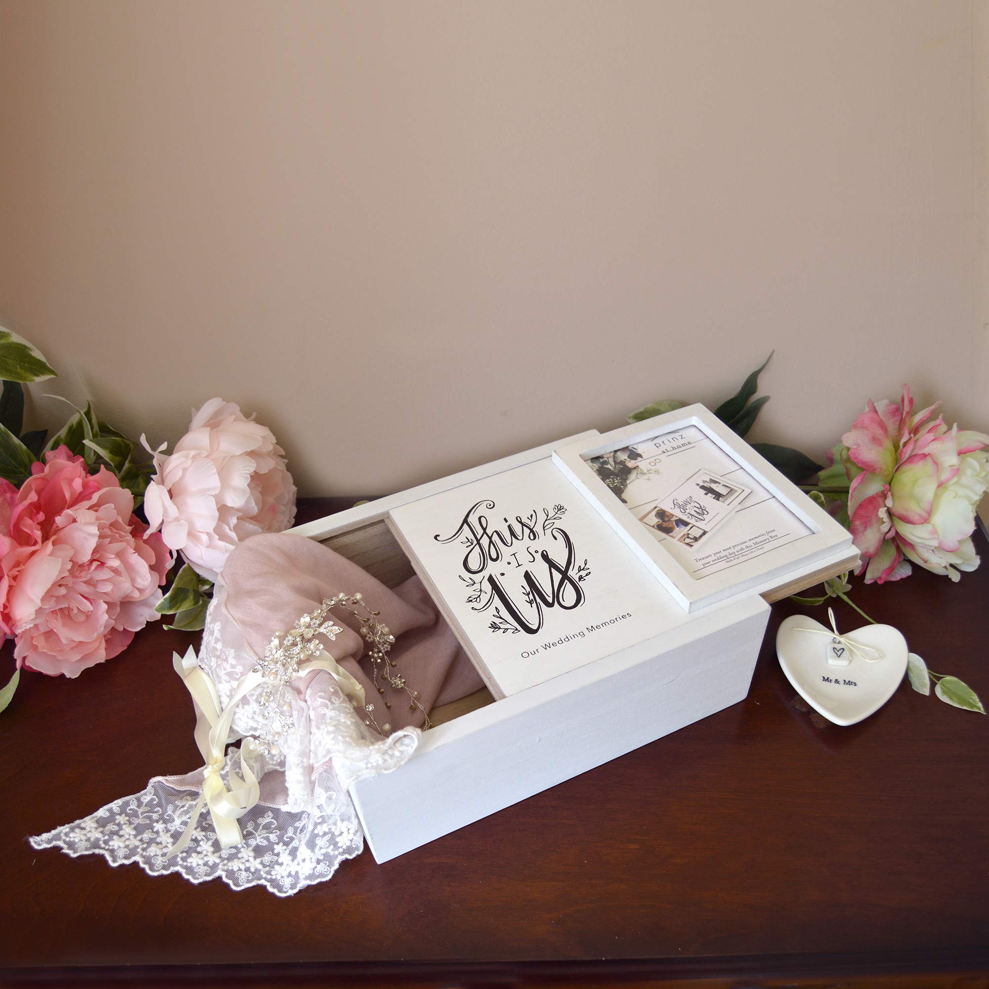 White Leather Wedding Keepsake Box Luxury Bridal Gift The Bella Rosa