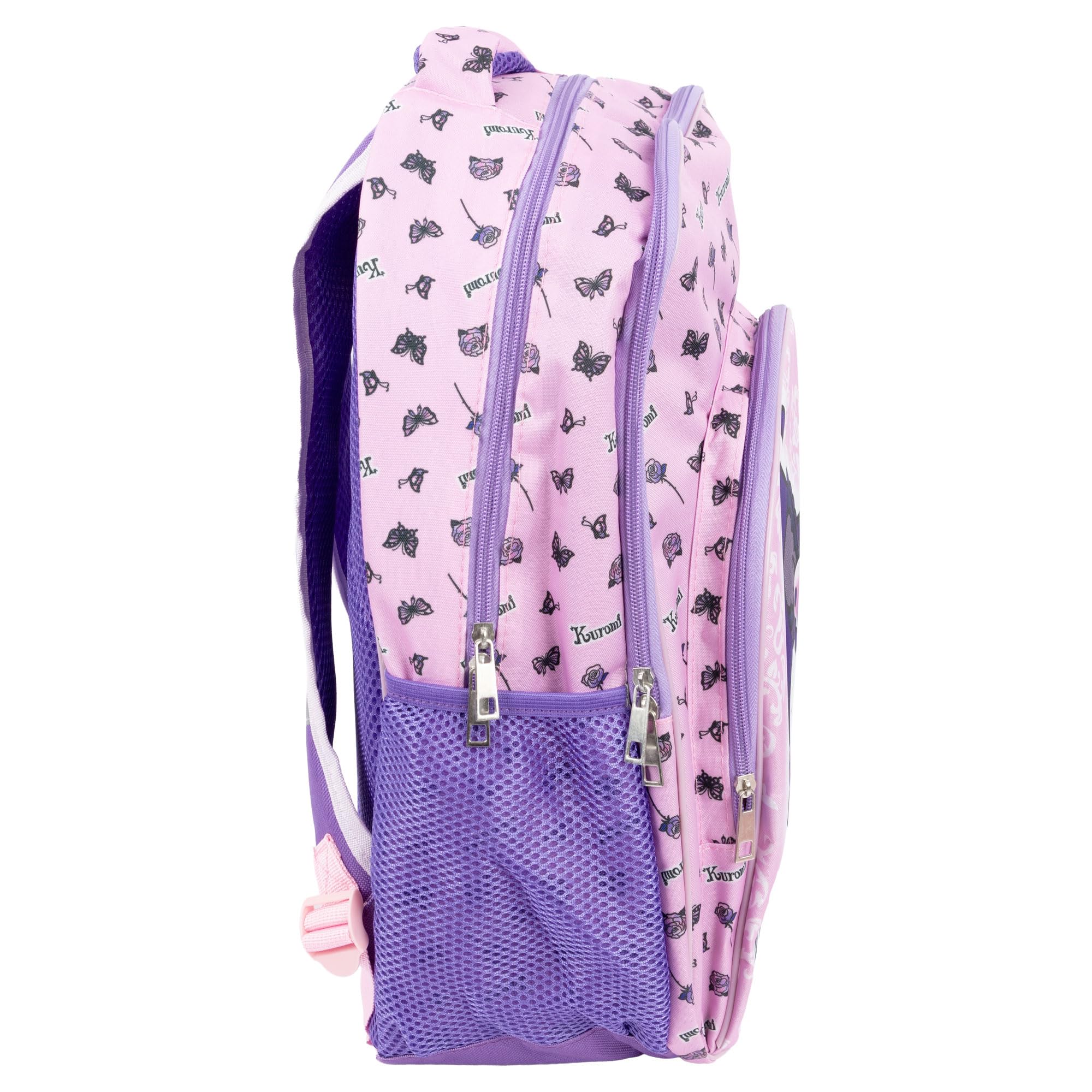 CERDÁ LIFE'S LITTLE MOMENTS Zaino Scuola Elementare Kuromi Hello Kitty 3 Cerniere - Zaino Bambina Multitasca Viola con Spallacci Imbottiti e Scomparti Organizzati, 40 cm