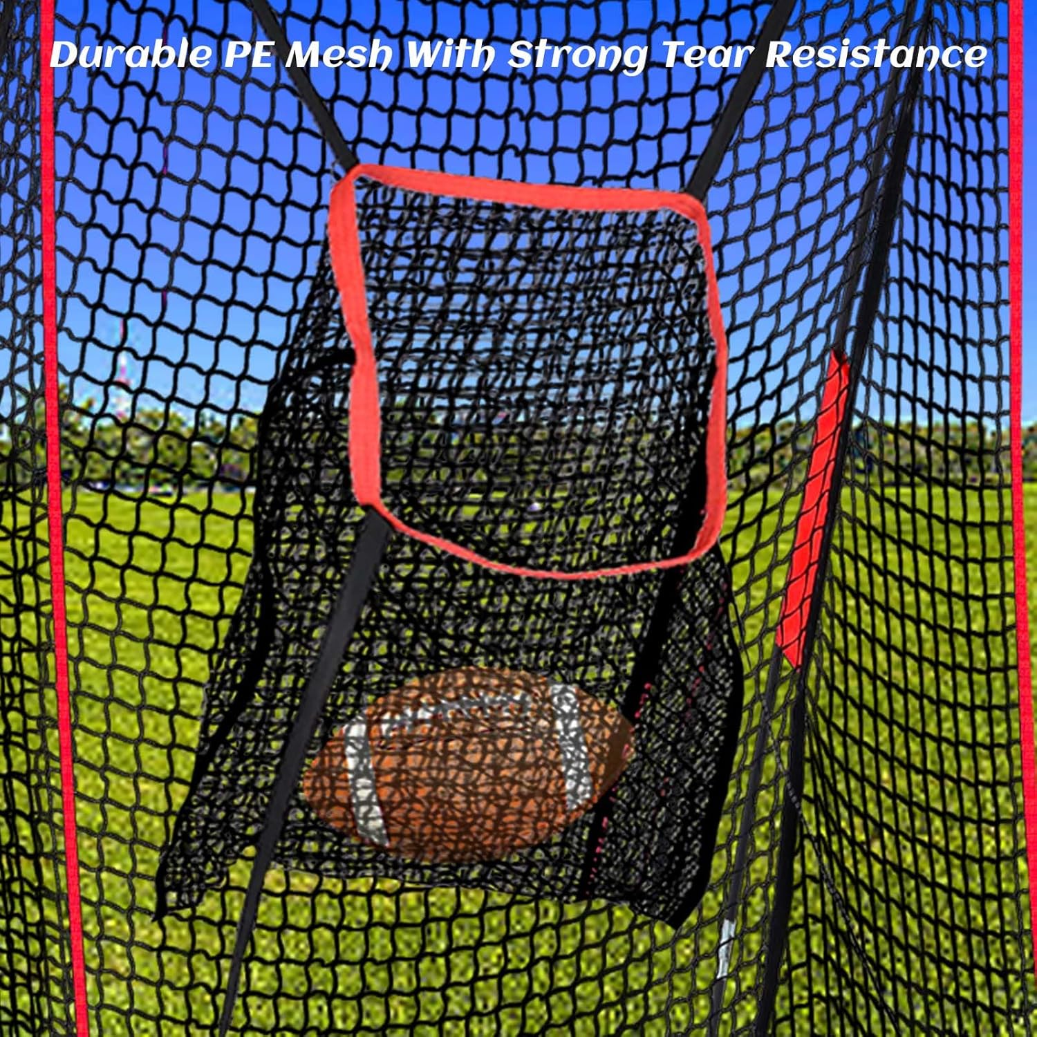 Football Training Net for Punting Snapping and Throws 4x7ft Field Goal Practice Equipment with Stability Sandbags and Stakes Portable Net for High School Players Outdoor