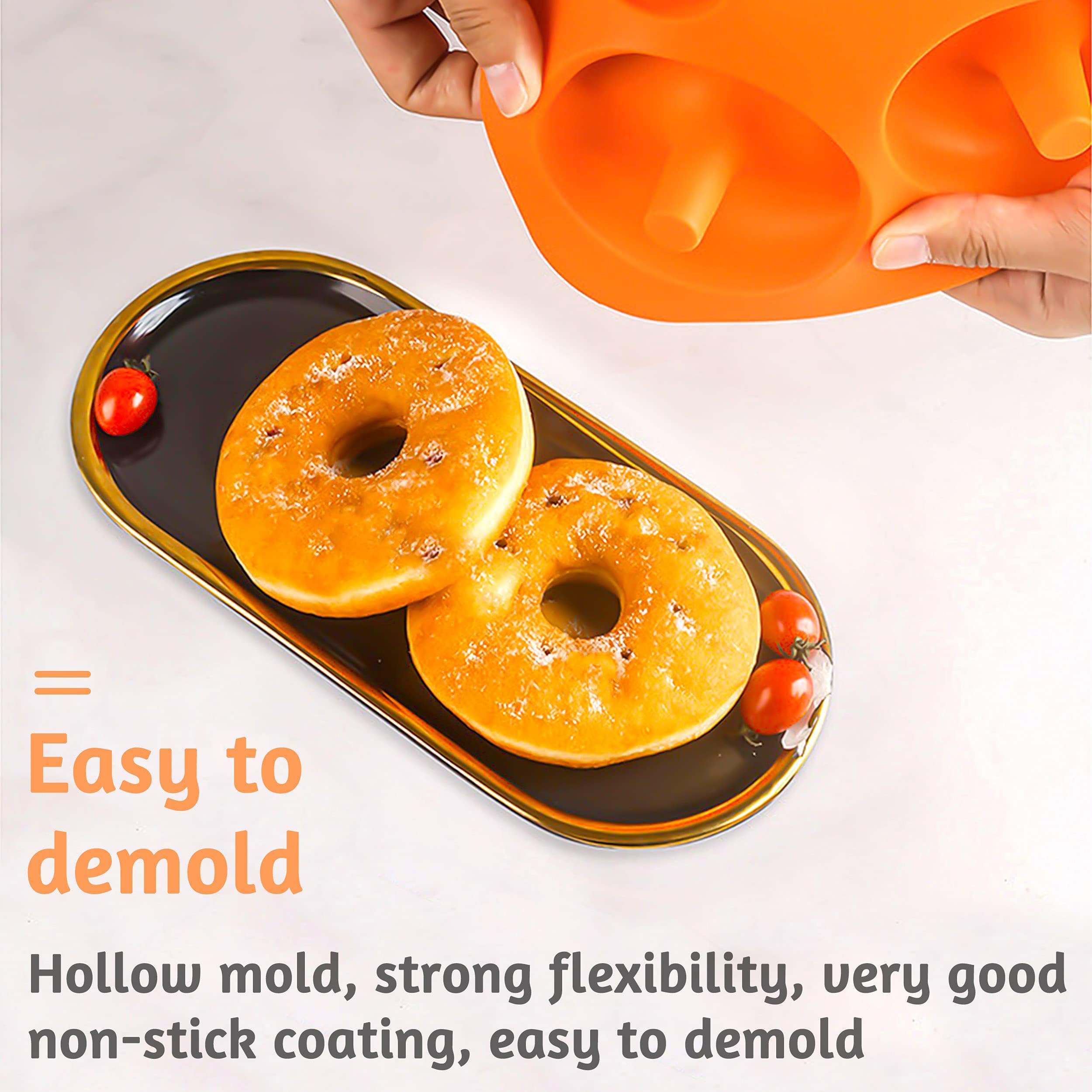 2 Stampi In Silicone Per Ciambelle - 6 Cavità Cadauno, Verde E Rosa, Per Forno, Microonde E Lavastoviglie - Foto 2