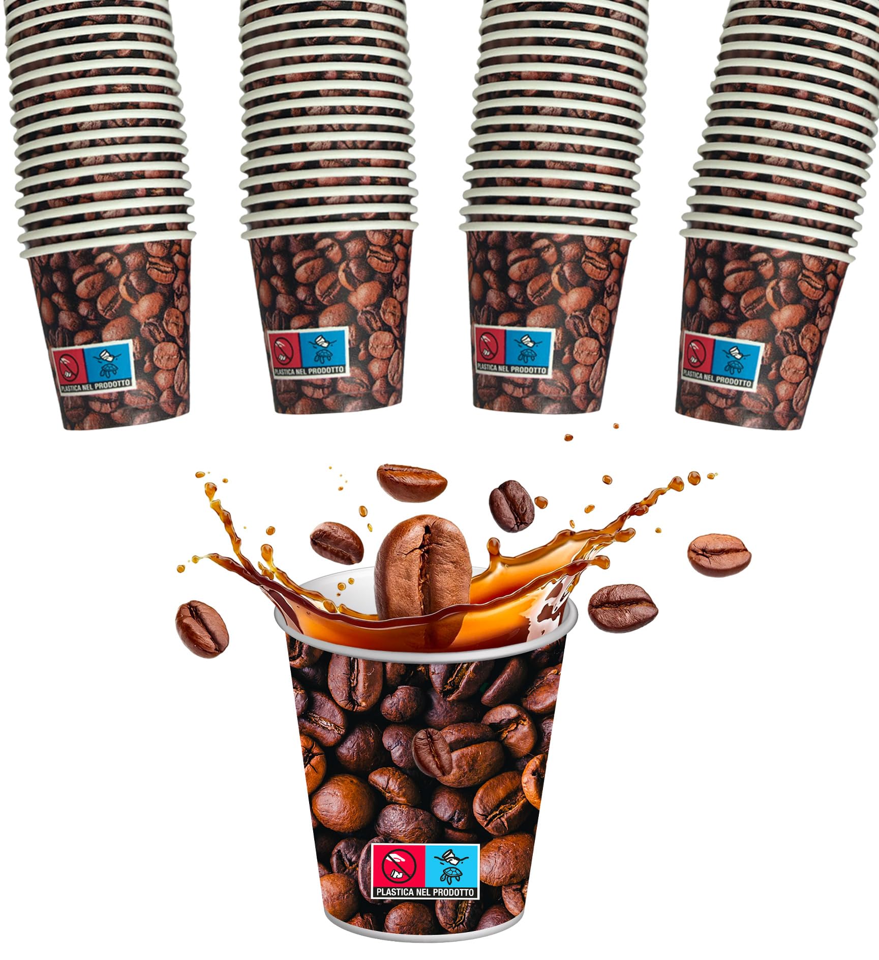SWEEPING,1000 Bicchierini Caffè monouso,tazzine caffe in carta da 65ml
