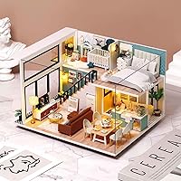 Vista 2 de TuKIIE Kit de Casa de Muñecas en Miniatura DIY con Muebles, Escala 1:24 Habitación Creativa Mini Casa de Muñecas de Madera Accesorios Más A Prueba