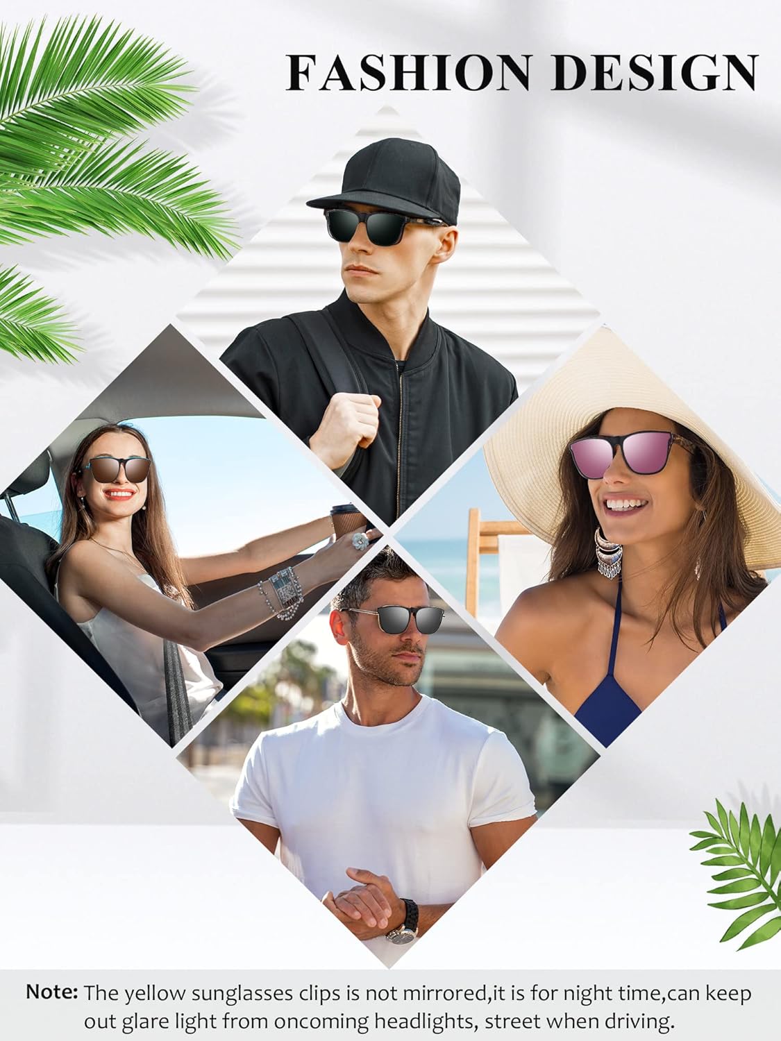 Weewooday 6 Pairs Large Polarized Clip on Sunglasses UV Protection Driving Clip on Sunglass Colorful Flip Frame Glasses for Women Men Eyeglasses - Image 6