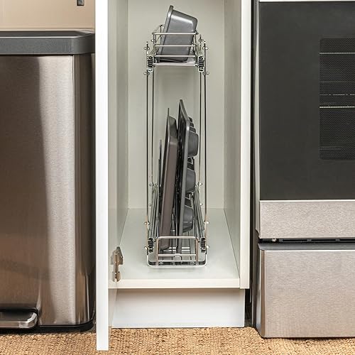 Miniatura 3 de Household Essentials C21221-1 Glidez - Organizador deslizante de 2 niveles, 11.5 pulgadas de ancho, cromado