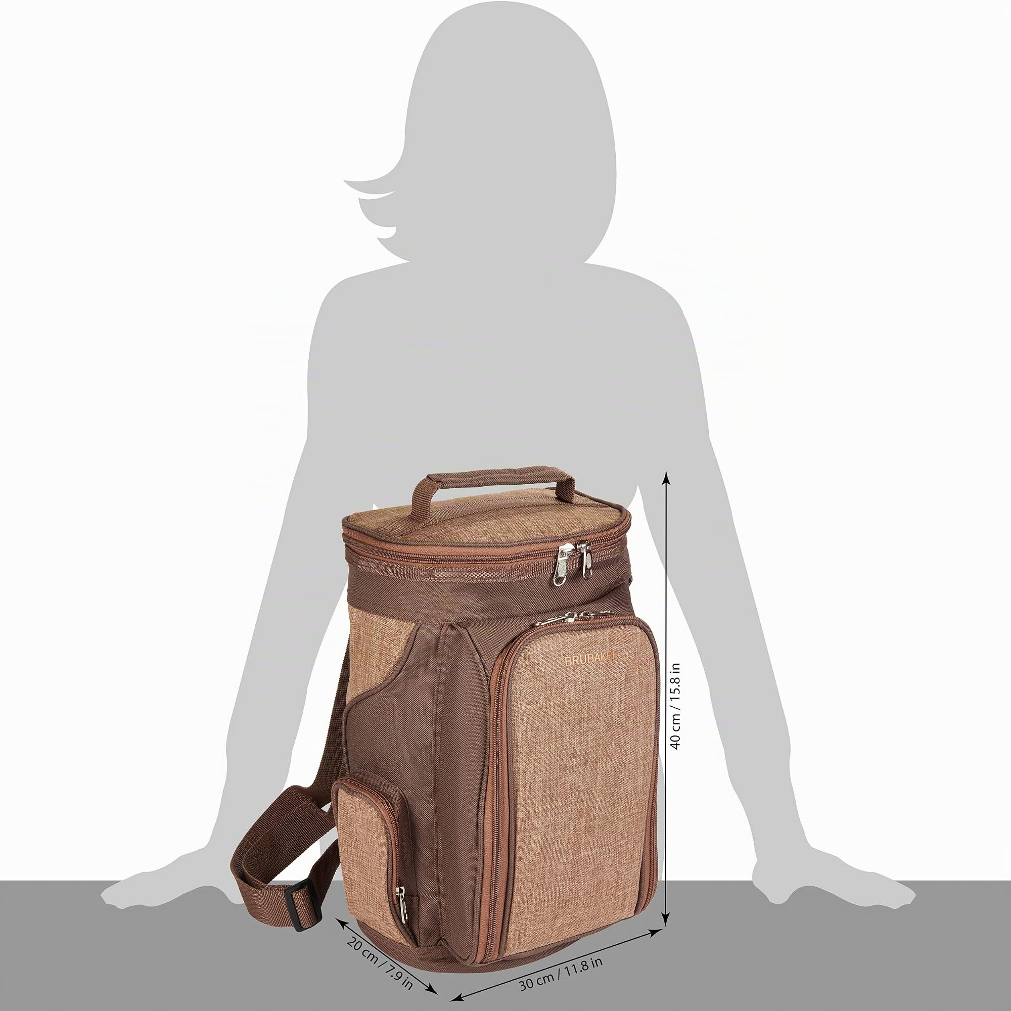 Brubaker Borsa Refrigerante per Vino Isolata Termica Portatile con Maniglia Zaino