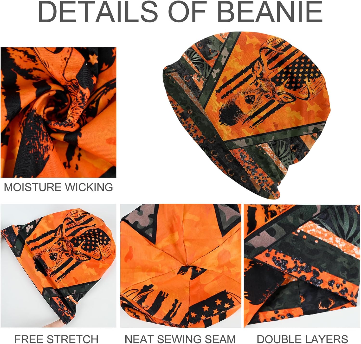 Slouchy Beanie Hat Skull Cap Chemo Headwear Baggy Hats for Men Women Running Cycling - Image 4