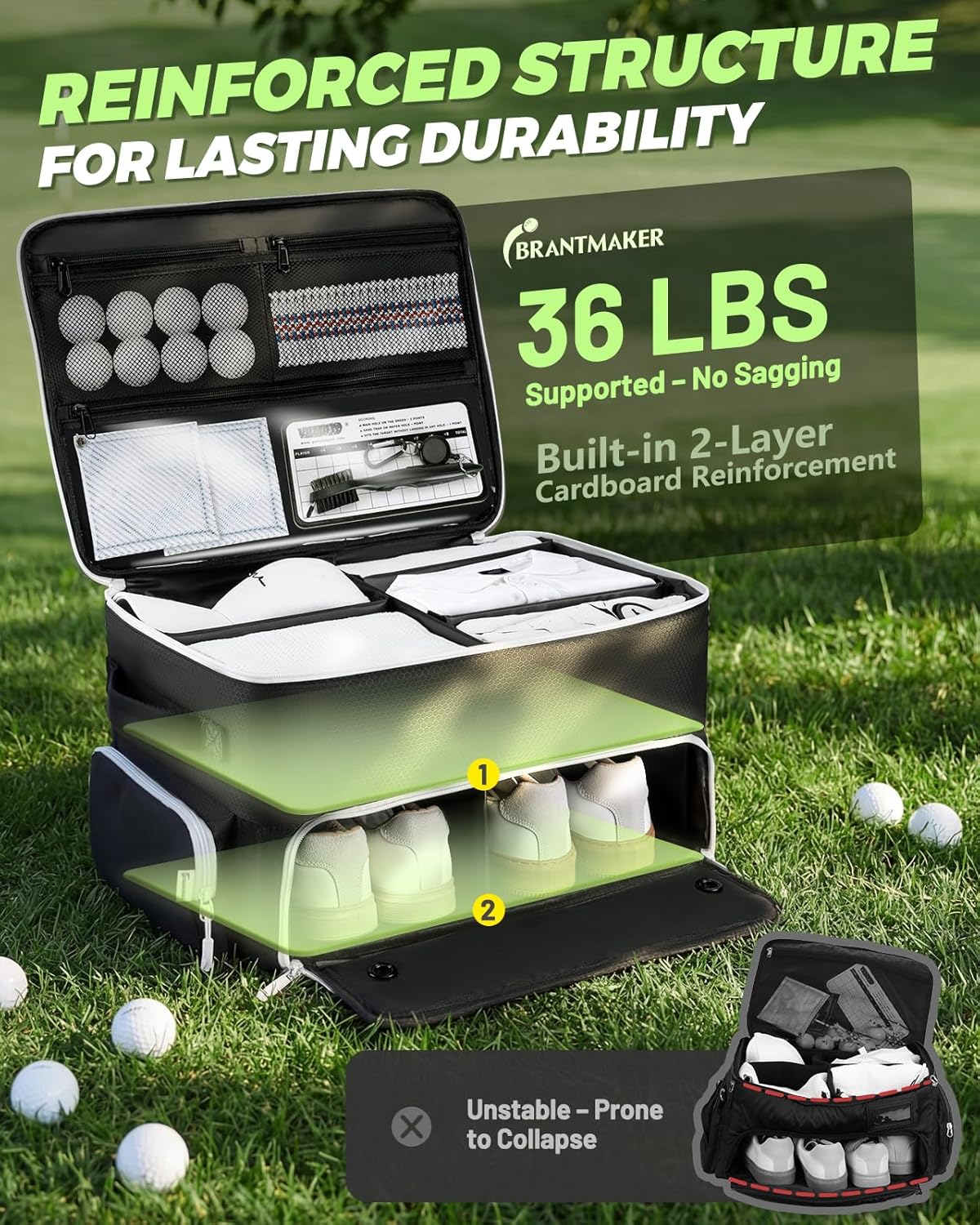 Golf Trunk Organizer, Golf Accessories for Men/Women to Storage Stuff and Gear, Cool Gifts for Golfers, Dad, Him/Her, Birthday or Father’s Day