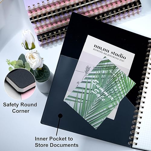 Miniatura 5 de Yoment Cuaderno de espiral con puntos y viñetas de 8.5 x 11 pulgadas, tamaño A4, cuadrícula de puntos grandes, papel de punto grueso de 3.53 ozm,