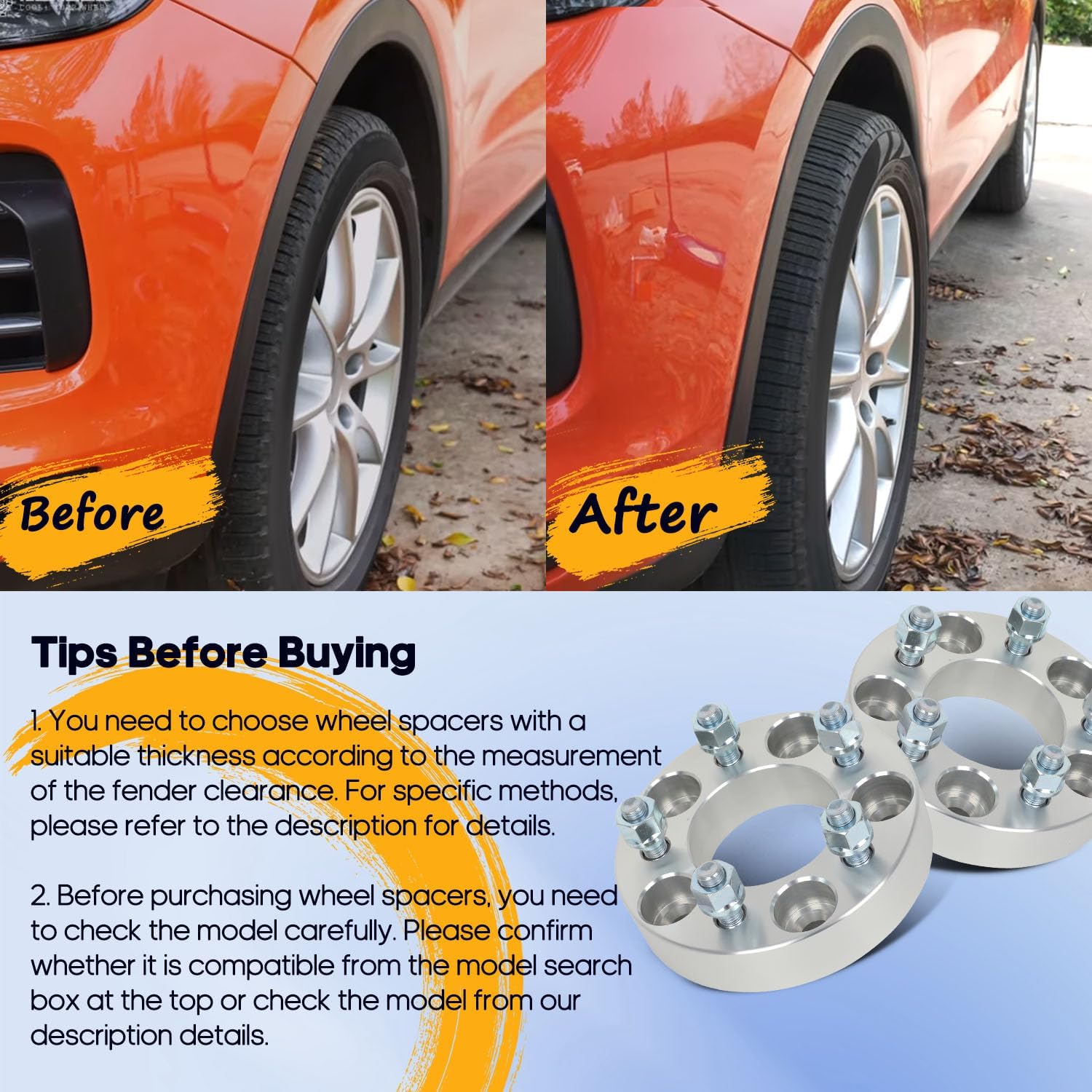 OCPTY 4 PCS 1.25" (31.75mm) Wheel Spacers 5 Lug 5x4.5 to 5x108 (5x114.3to5x108) with 12x1.5 Studs fits for Hyundai for Honda for Acura for Lincoln for Jeep for Toyota ford Wheel spacers