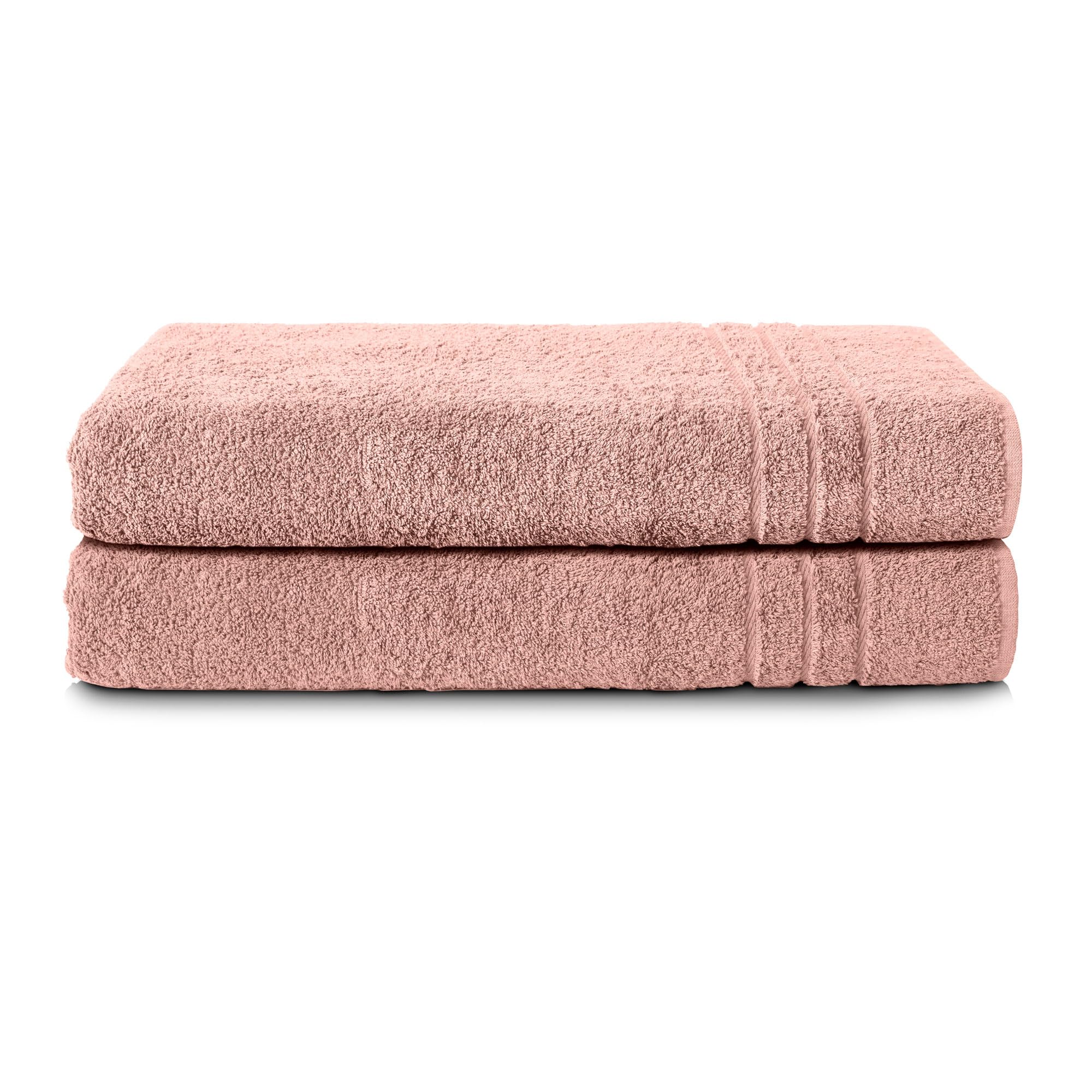 Komfortec Set of 2 Sauna Towels - 70 x 200 cm - 100% Cotton - XXL - Soft, Large Terry Towel, Quick Dry, Pink โ image 1