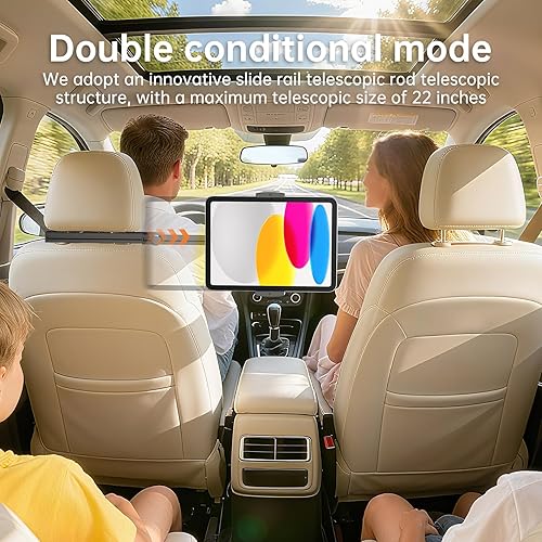 Miniatura 5 de Soporte universal para tablet para reposacabezas para accesorios de automóvil, hecho de aluminio de grado aeronáutico, soporte universal para tablet