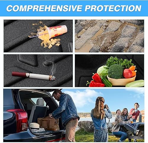 Vista 21 de Powerty Alfombrilla de maletero para Honda Pilot 2016-2021 2022, alfombrillas de carga TPE para todo tipo de clima, forro de carga para asiento