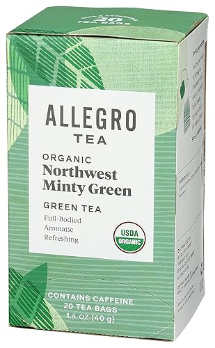 Miniatura 4 de Allegro Tea, bolsas de té verde menta orgánica del noroeste, 20 unidades
