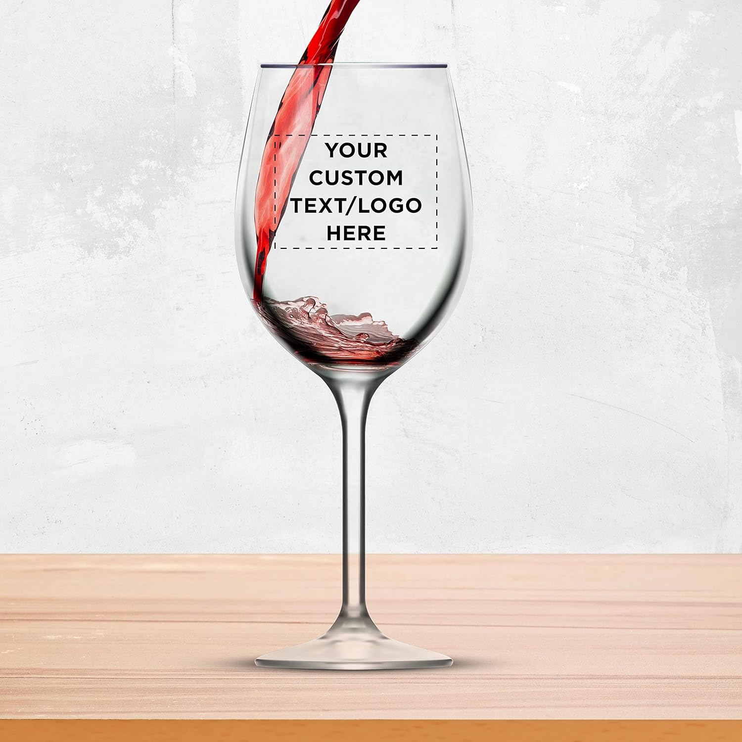 Custom Wine Glasses 19 oz. Set of 6, Personalized Bulk Pack - Restaurant Glassware, Perfect for Red Wine, White Wine, Cocktails and More - Clear