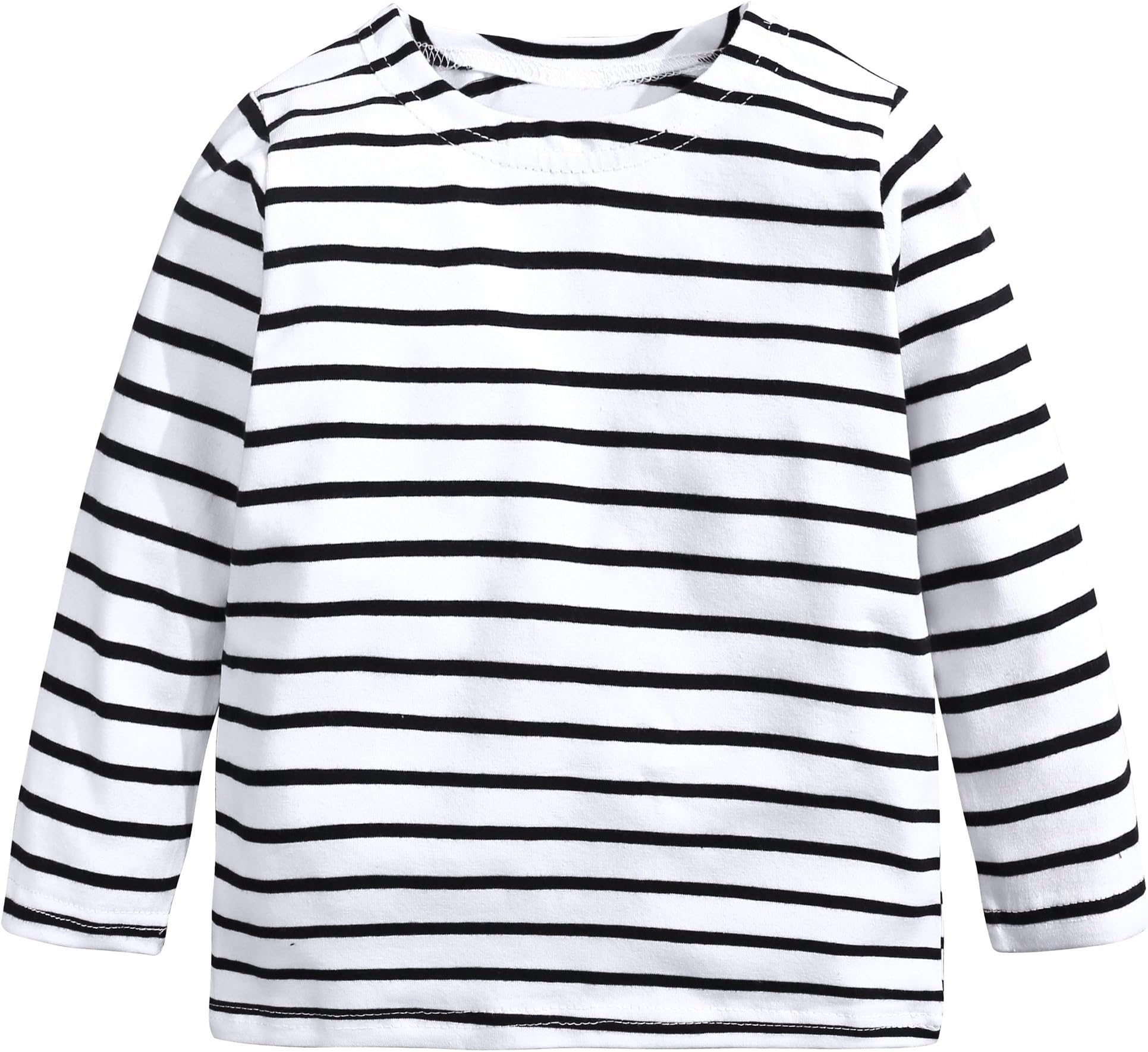 Kids Boys Girls T-Shirt Baby Star Striped Long Sleeve O Rong BFF Tee Tops