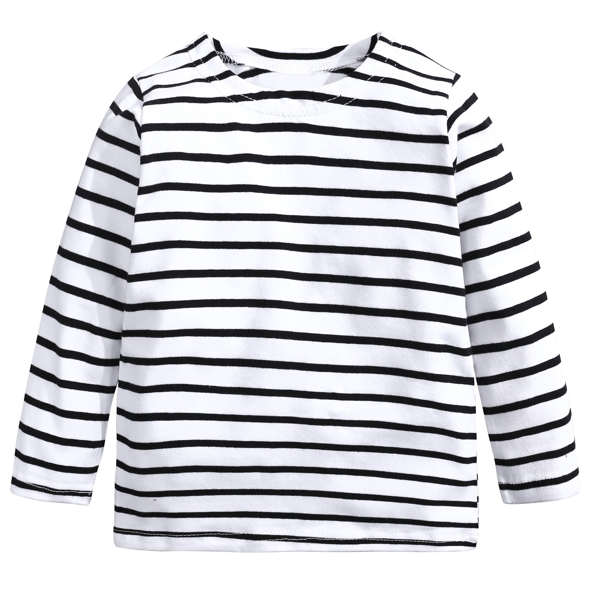 Kids Boys Girls T-Shirt Baby Star Striped Long Sleeve O Rong BFF Tee Tops