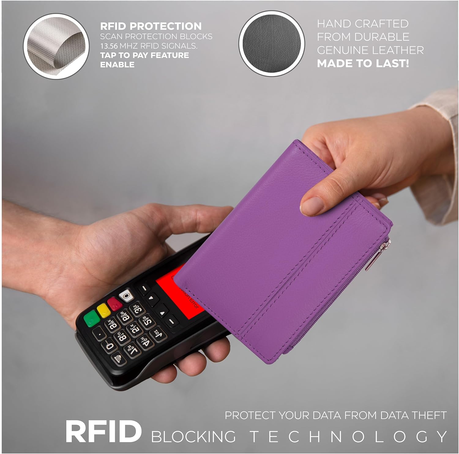 Oak Leathers Wallet For Women Full Grain Leather - Small RFID Coin Purse Credit Card & ID Holder for Ladies,Bifold Wallets for Teenager | Small, RFID, Coin Purse, for Ladies, for Teenager - Image 4