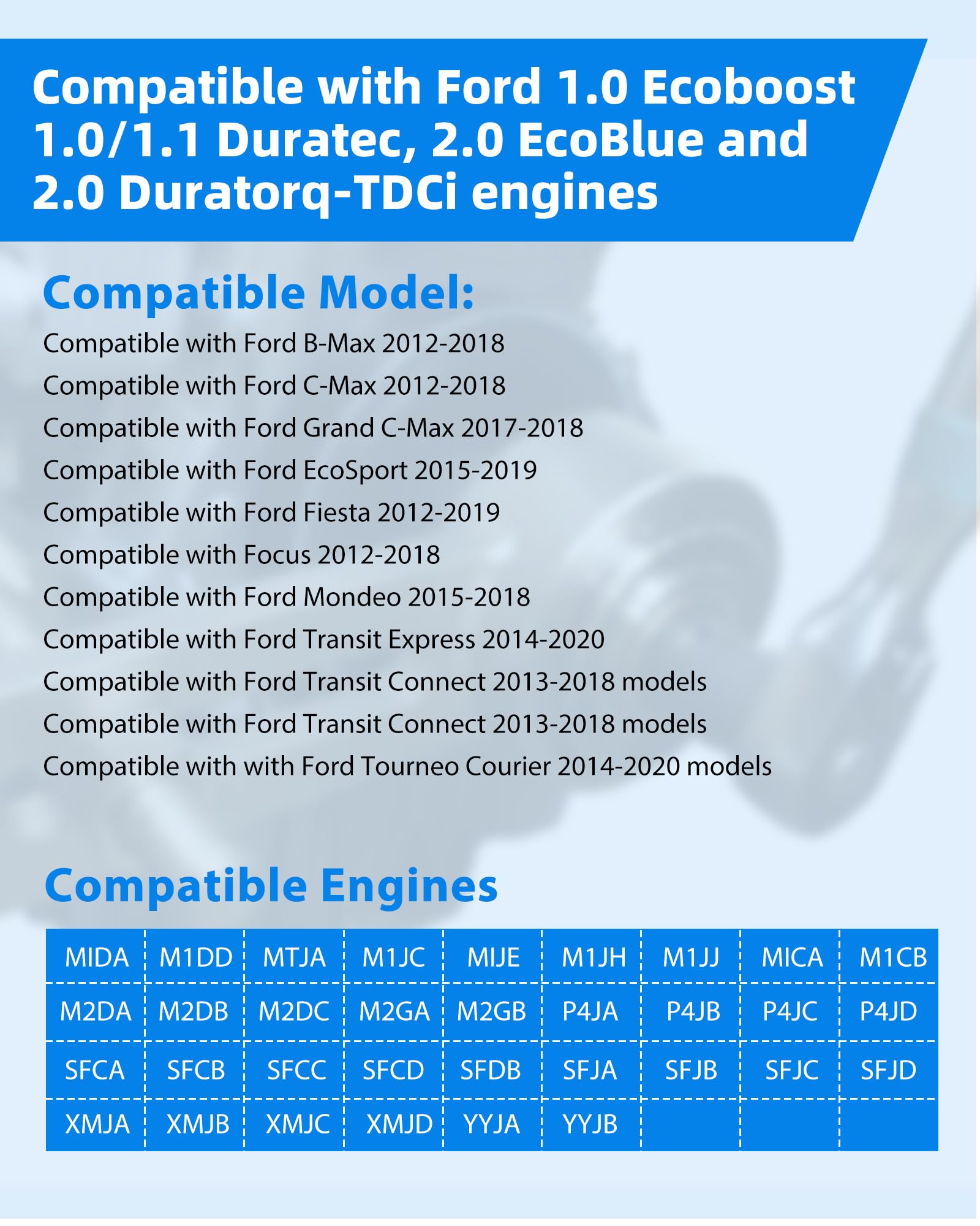 RUIZHI Multiplicador de Par - Desmontaje e Instalación, Acero Al Carbono, 303-1611, Amplificador de Par Compatible con Motores Ford 1.0 Ecoboost, 1.0/1.1 Duratec, 2.0 Ecoblue Y 2.0 Duratorq-TDCi