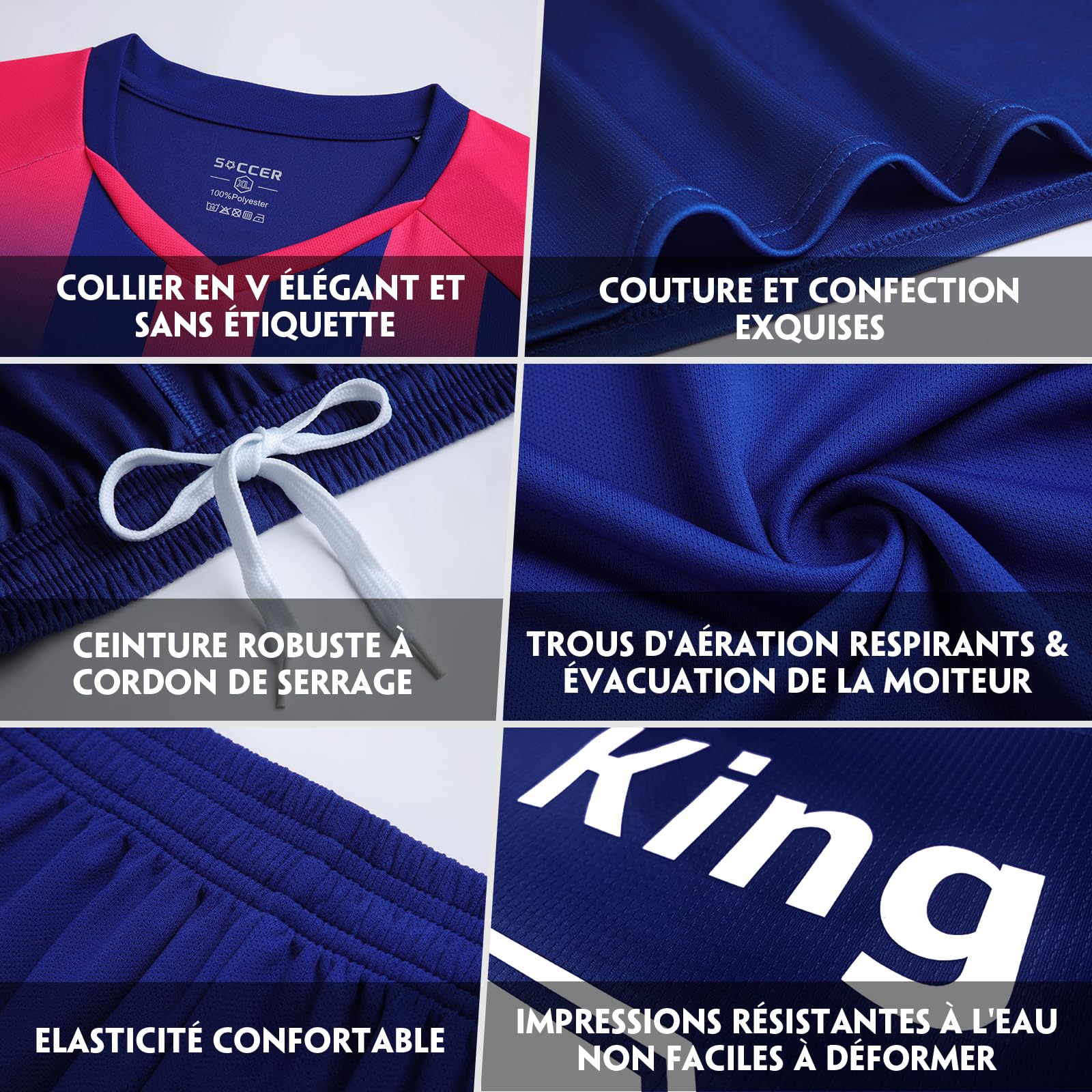 LAIFU Ensembles de Foot Personnalisés pour Adultes et Enfants Ensemble de Foot pour Jeunes avec Nom et Numéro