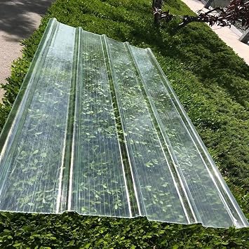 Clear Corrugated Roofing Sheets,1mm Thick FRP Daylighting Panels,4/5/6/8/10/12/15/20 Pcs Roof Panels,UV Protection Transparent Rainproof Board, for Garage Carport5pcs,35x39in