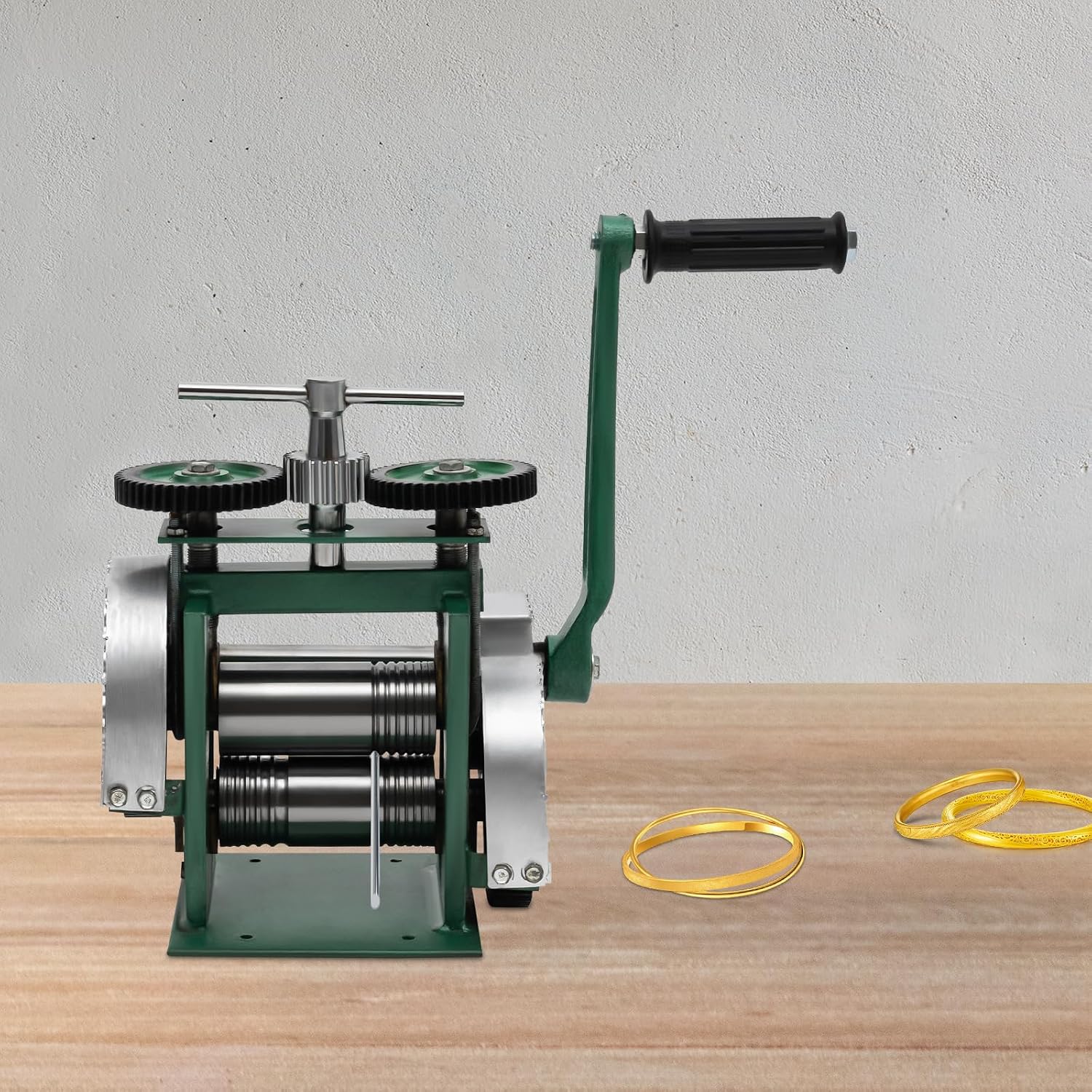 3-in-1 Rolling Mill Machine Rollers Metal Wire Flat Jewelry Tool Manual Combination Stainless DIY Alloy Rolling Mill,for Jewelry Making, Tabletting Jewelry Tool for Metal Sheet(85mm, Green)