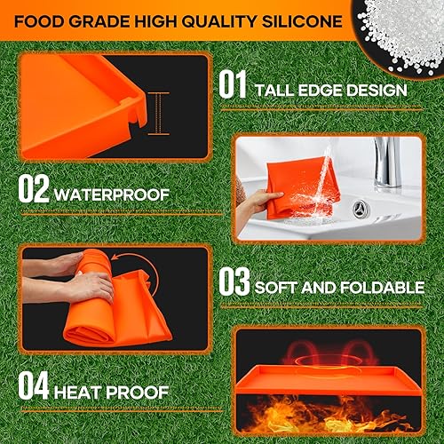 Miniatura 4 de AUXTUR Alfombrilla de silicona para plancha, cubierta de silicona para parrilla, cubierta resistente de grado alimenticio, cubierta protectora de