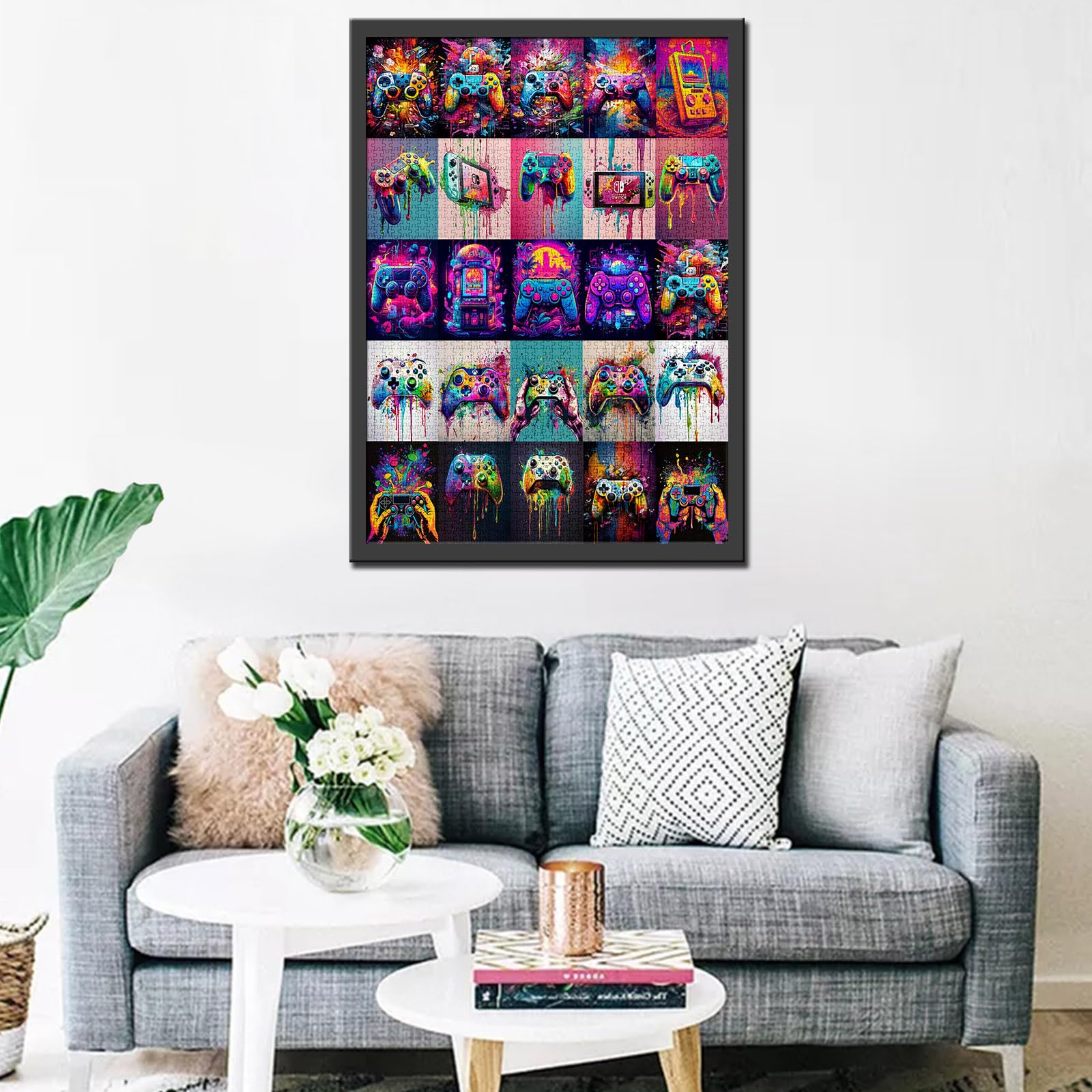 Puzzle Aquarelle sur Le thème des Jeux vidéo pour Adultes, 1000 pièces, Artistique, 50 x 70 cm, Puzzles colorés à Faire soi-même, collages familiaux pour décorer Les Murs de la Maison
