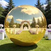 Gold Inflatable Mirror Ball 31.5", Reusable Reflective Balloon 1PCS