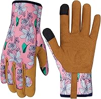 Vista 22 de Guantes de Jardinería de Cuero MERTURN para Mujeres, Guantes de Jardín a Prueba de Espinas, Guantes de Trabajo Compatibles con Pantalla Táctil