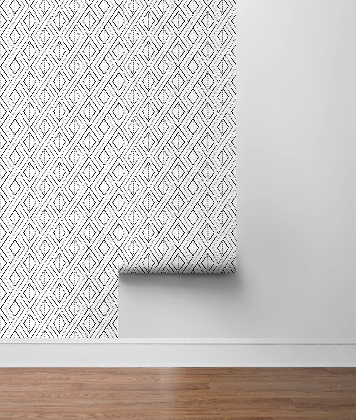 Lillian August NextWall Luxe Haven Boho Grid Peel and Stick Wallpaper (Alloy)