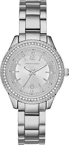 Miniatura 2 de Skechers Reloj casual de metal y aleación de cuarzo para mujer, color tono plateado (Modelo SR6122), plateado