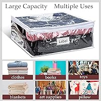 Vista 7 de Hoolerry 6 bolsas de almacenamiento para suéteres, bolsas de almacenamiento de ropa de PVC transparente con cremallera y etiqueta para mantas, ropa