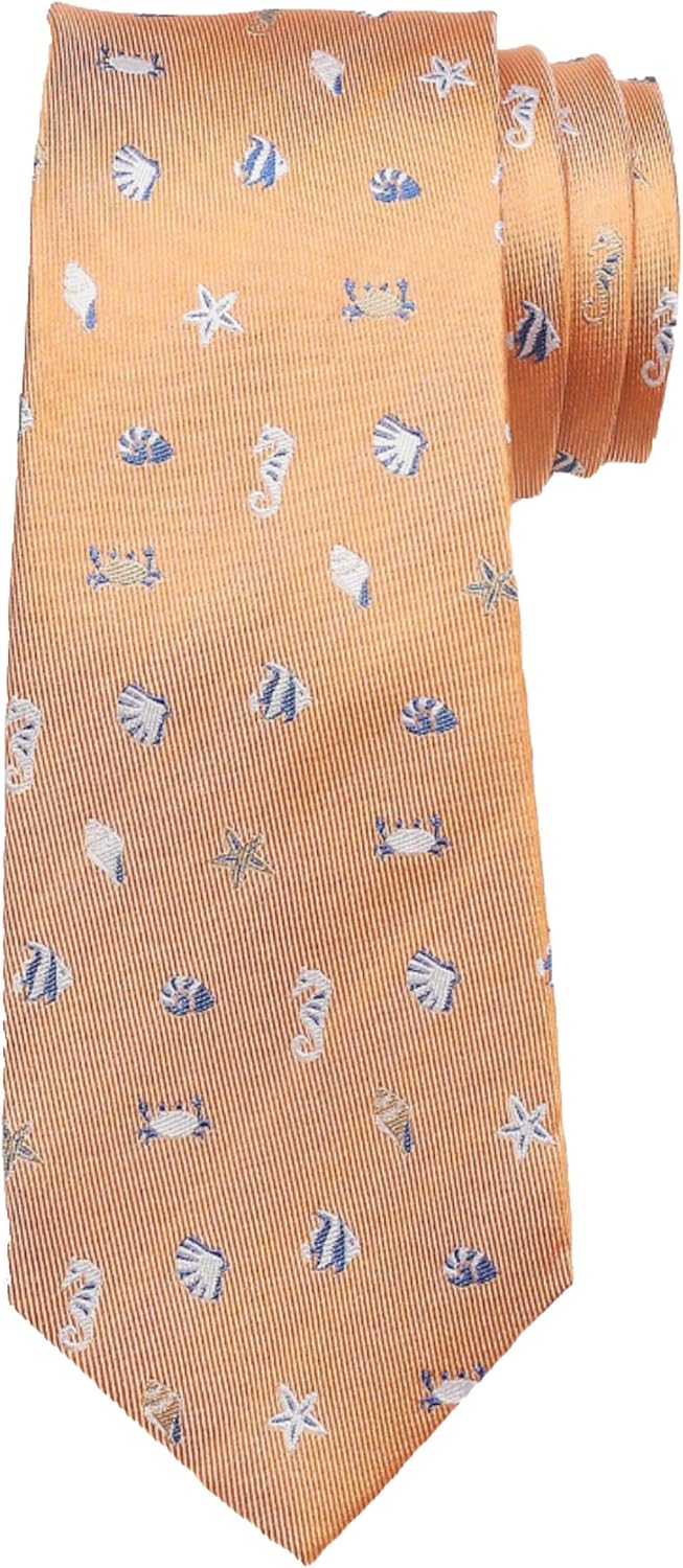 Chaps Mens Novelty Silk Necktie (Orange)