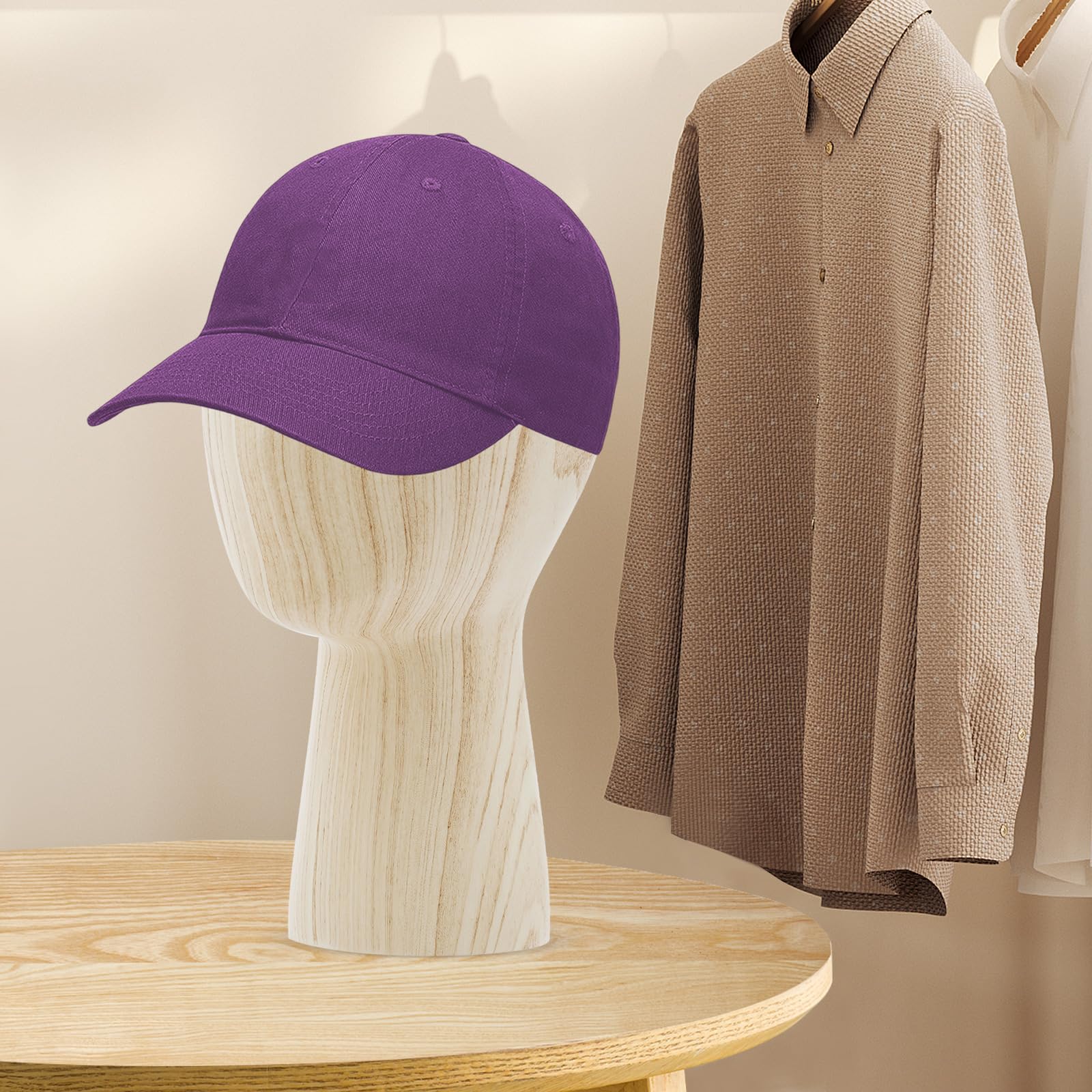 Supporto per parrucca e cappello beige con testa di manichino, testa di manichino, per negozi, parrucchieri, negozi di cappelli, 32 cm