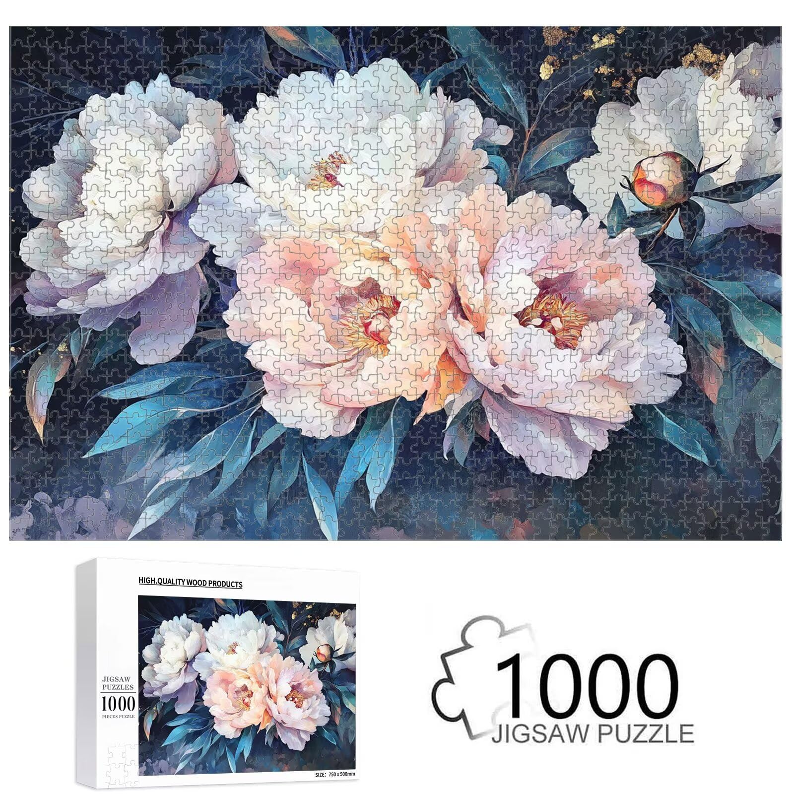 5000 sztuk puzzle dla dorosłych kwiat i róża solidne drewniane puzzle 1T#818 | Drewniane puzzle, precyzyjne cięcie, żywe atramenty, relaksujący wypoczynek, wystrój domu, prezent, 105x181cm