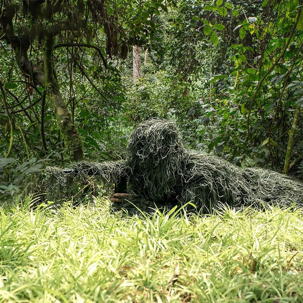 Ghillie Suit Camuflaje, Ghillie Sniper, Ropa Deportiva específica para montañismo, exploración, Caza, Camuflaje Desierto Francotirador Airsoft Fotografia 3D